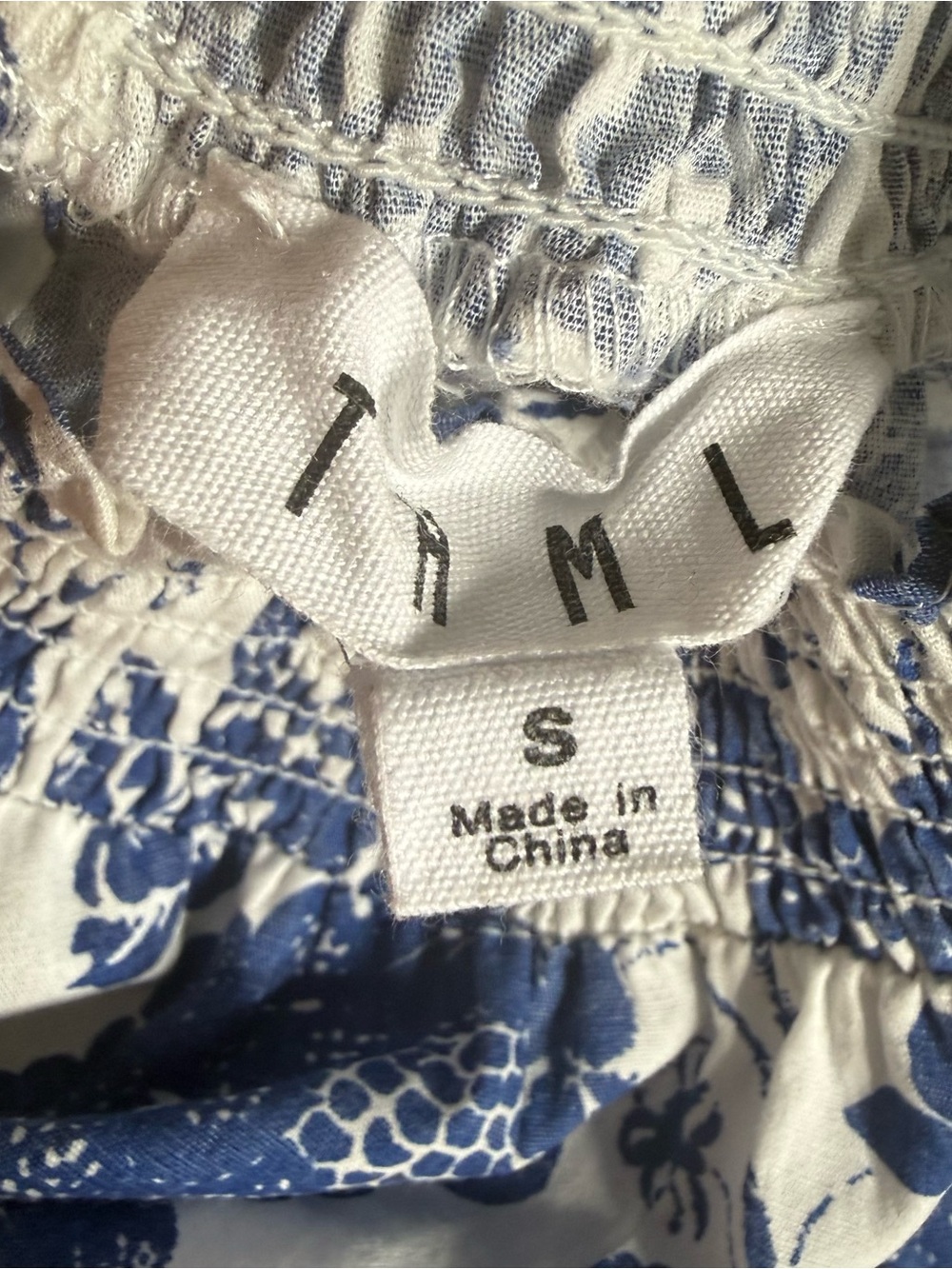 THML White Blouse with Blue Floral Print - Picture 3 of 7